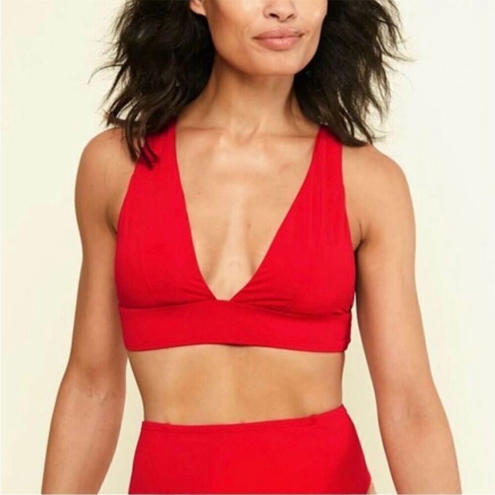 NWT Andie Swim The Belize Top in Flat Cherry Red Size L